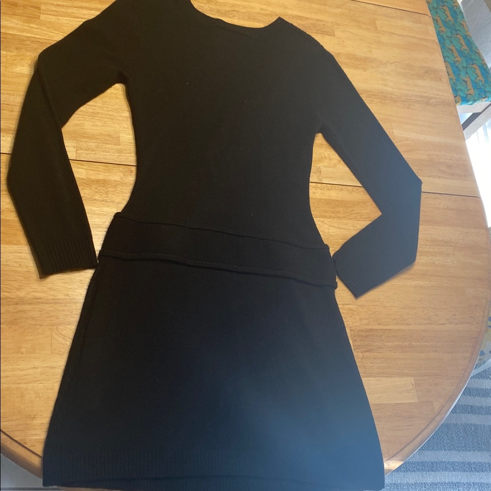 Black Long Sleeve Sweater Dress 🖤 y2k Dark Academia Gothic Size Small - Picture 4 of 8